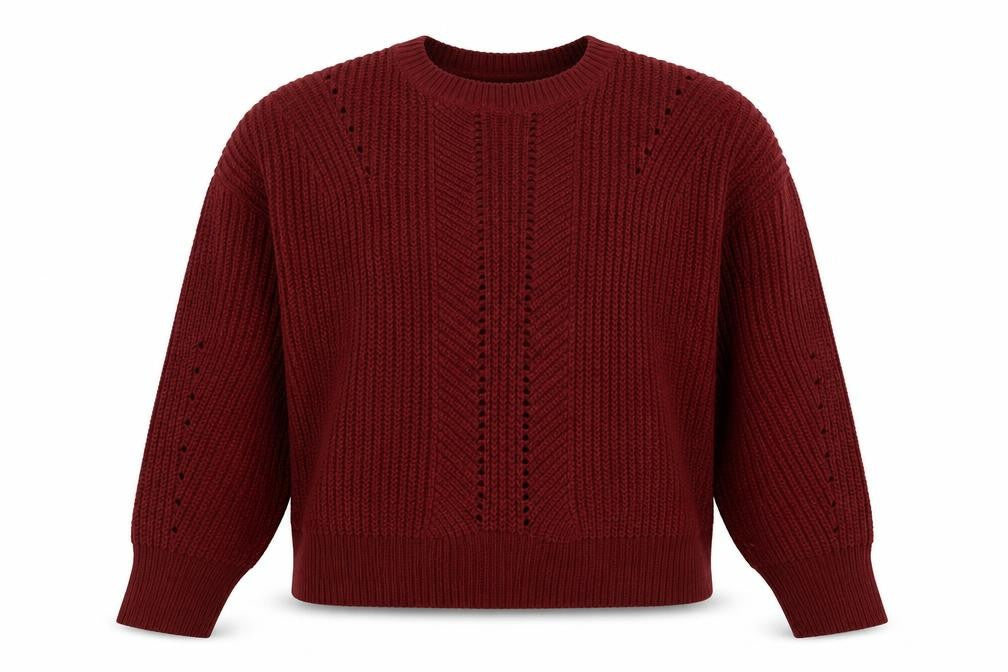 New Look Womens Red Crew Neck Acrylic Pullover Jumper Size L