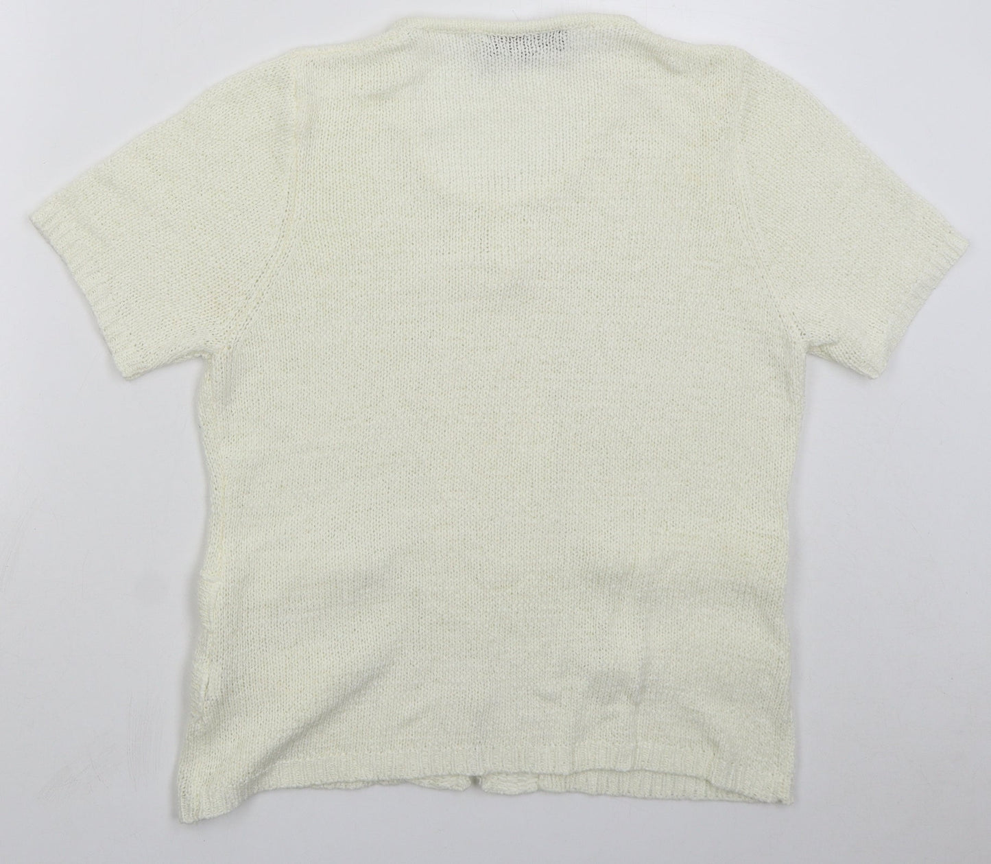 Stephen Womens Ivory Round Neck Acrylic Pullover Jumper Size L
