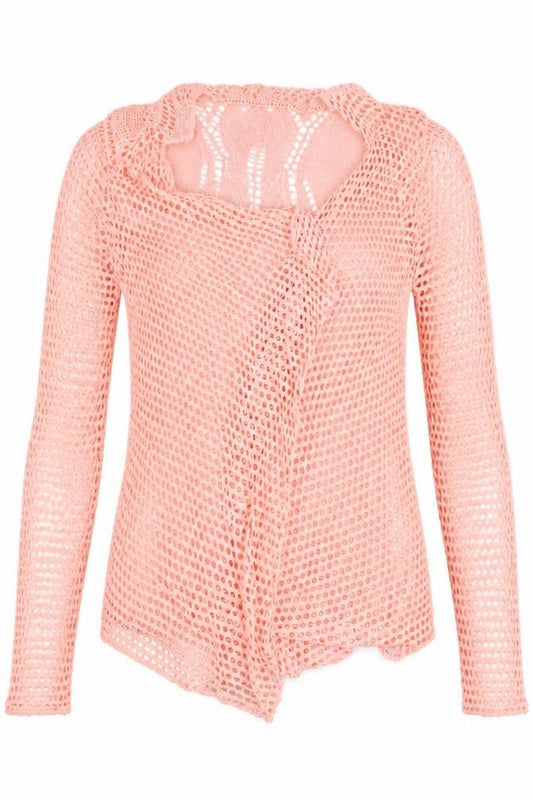 Preworn Womens Pink Round Neck Viscose Cardigan Jumper Size S