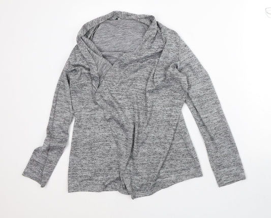 Mr Max Womens Grey Round Neck Geometric Polyester Cardigan Jumper Size S