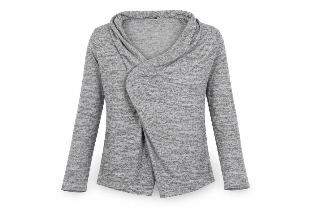 Mr Max Womens Grey Round Neck Geometric Polyester Cardigan Jumper Size S
