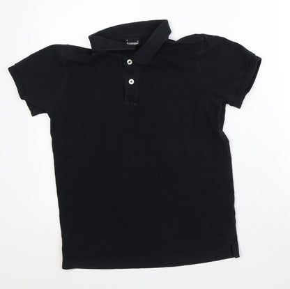 Freego Mens Black Polyester Polo Size S Collared