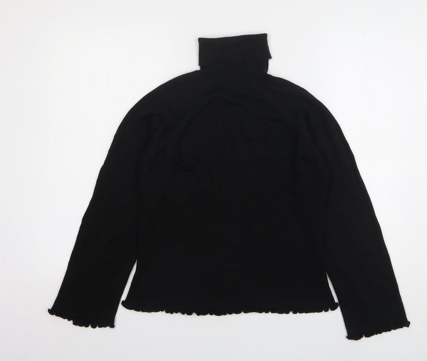 Nightingales Womens Black Roll Neck Acrylic Pullover Jumper Size M
