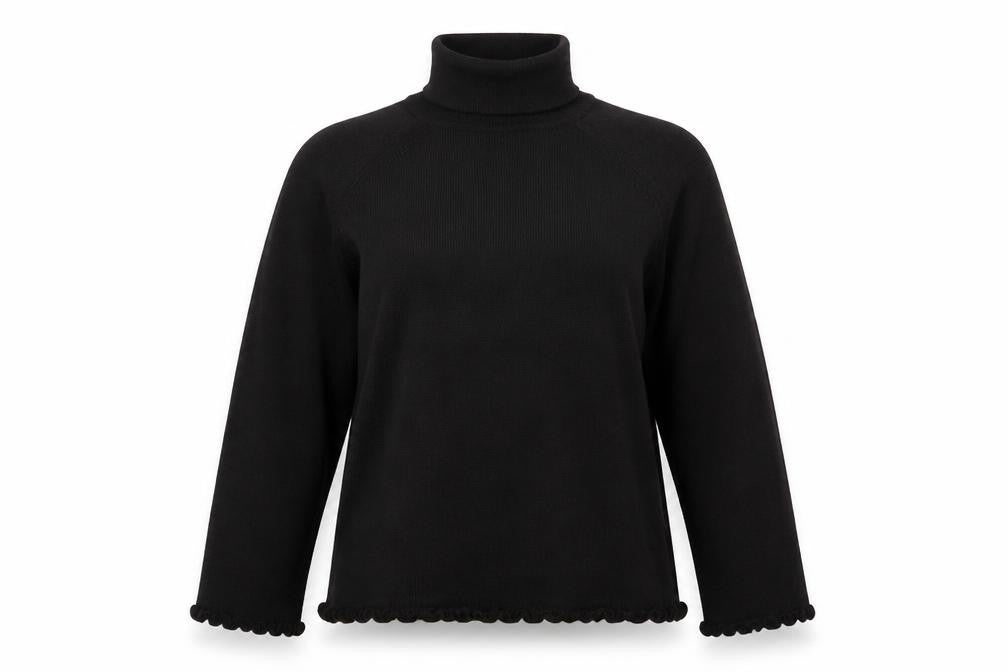 Nightingales Womens Black Roll Neck Acrylic Pullover Jumper Size M