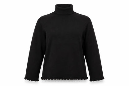 Nightingales Womens Black Roll Neck Acrylic Pullover Jumper Size M