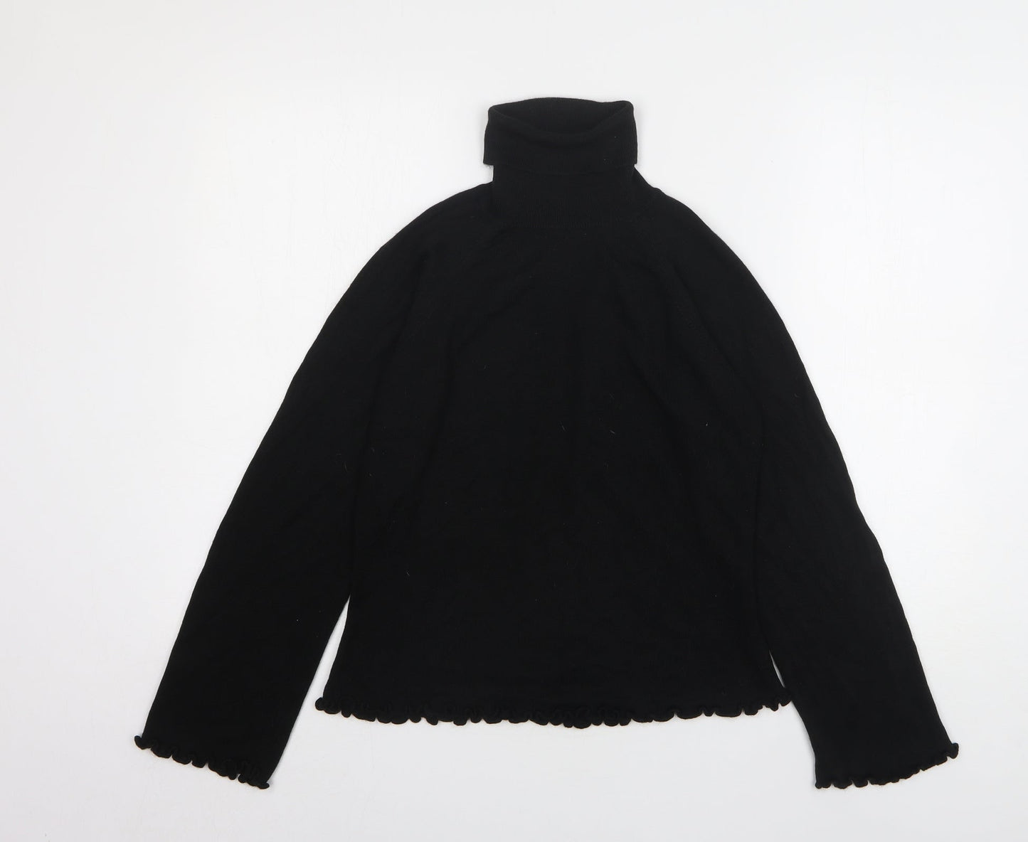 Nightingales Womens Black Roll Neck Acrylic Pullover Jumper Size M