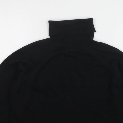 Nightingales Womens Black Roll Neck Acrylic Pullover Jumper Size M