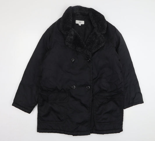 Alibi Womens Black Overcoat Coat Size 12