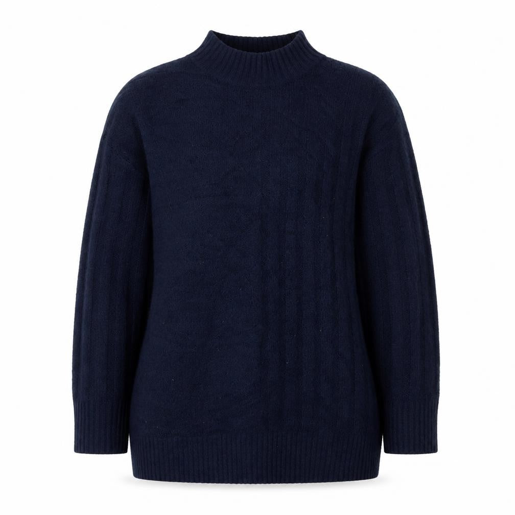 George Womens Blue High Neck Acrylic Pullover Jumper Size M