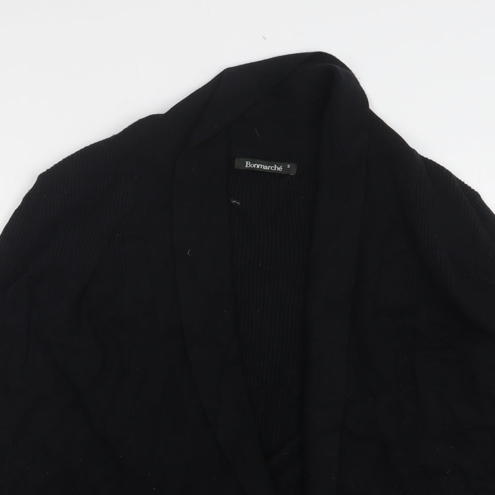 Bonmarché Womens Black V-Neck Viscose Cardigan Jumper Size S
