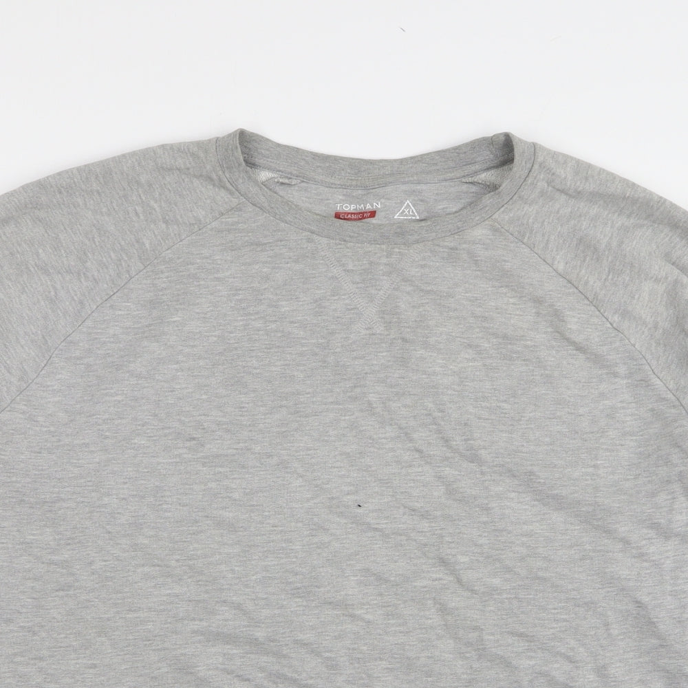 Topman Womens Grey Cotton Pullover Sweatshirt Size XL