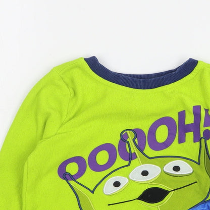 Preloved Disney Boys Green Round Neck Polyester Pullover Jumper Size 3 Years - Toy Story - Detail