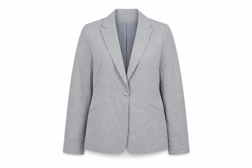 Look Womens Grey Polyester Jacket Blazer Size 10