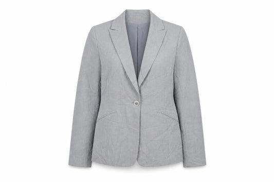 Look Womens Grey Polyester Jacket Blazer Size 10