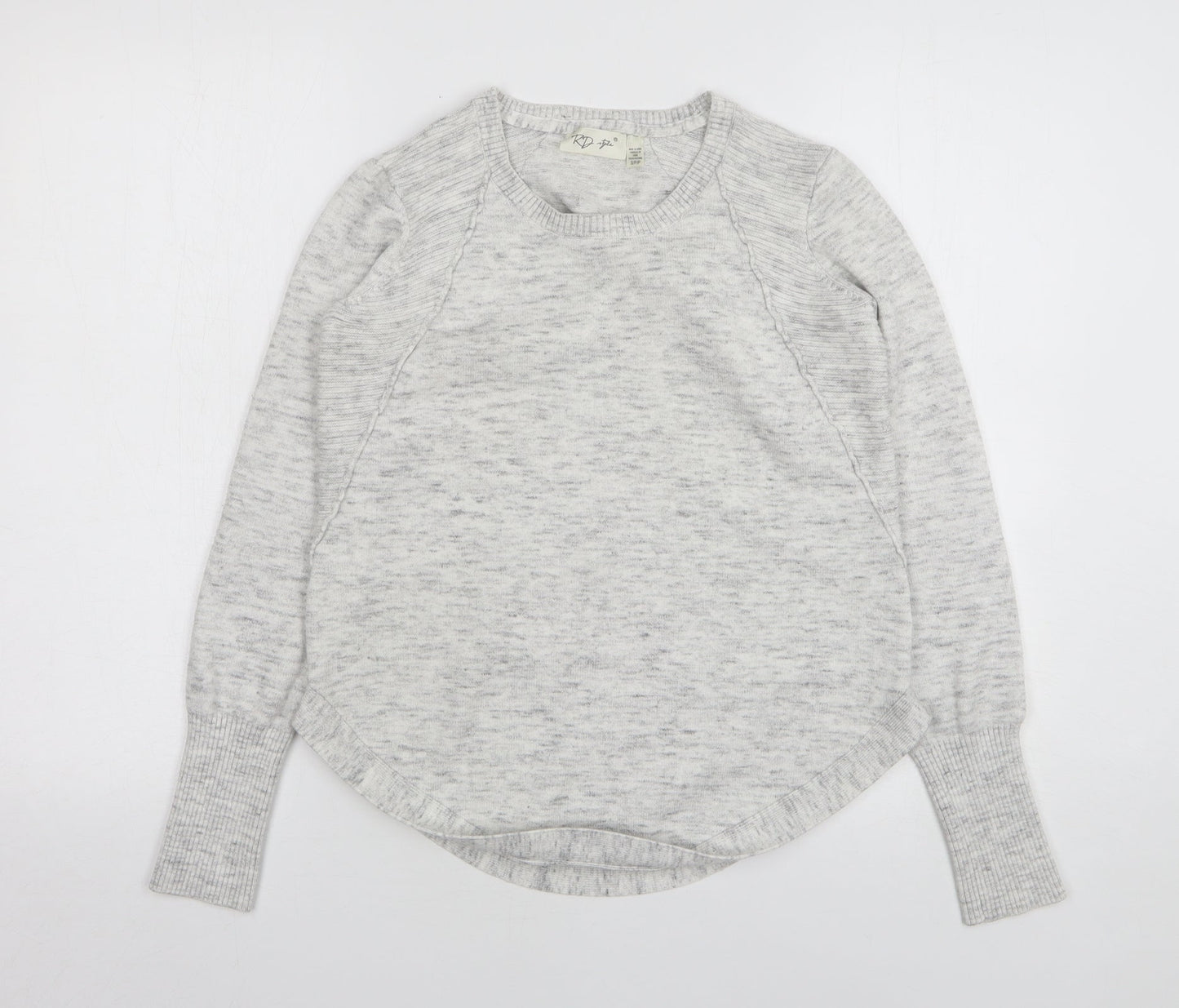 RD Style Womens Grey Round Neck Viscose Pullover Jumper Size S
