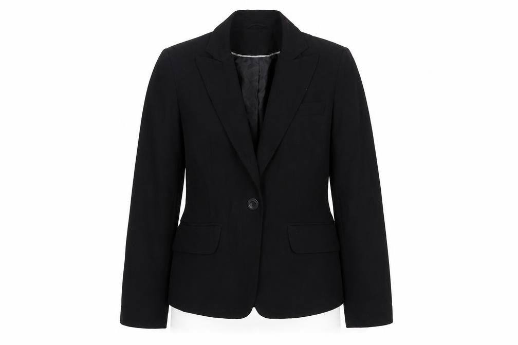 South Womens Black Polyester Jacket Suit Jacket Size 8