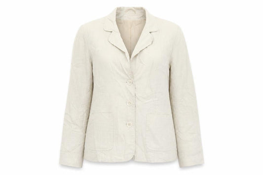 E-vie Womens Beige Ramie Jacket Suit Jacket Size 14