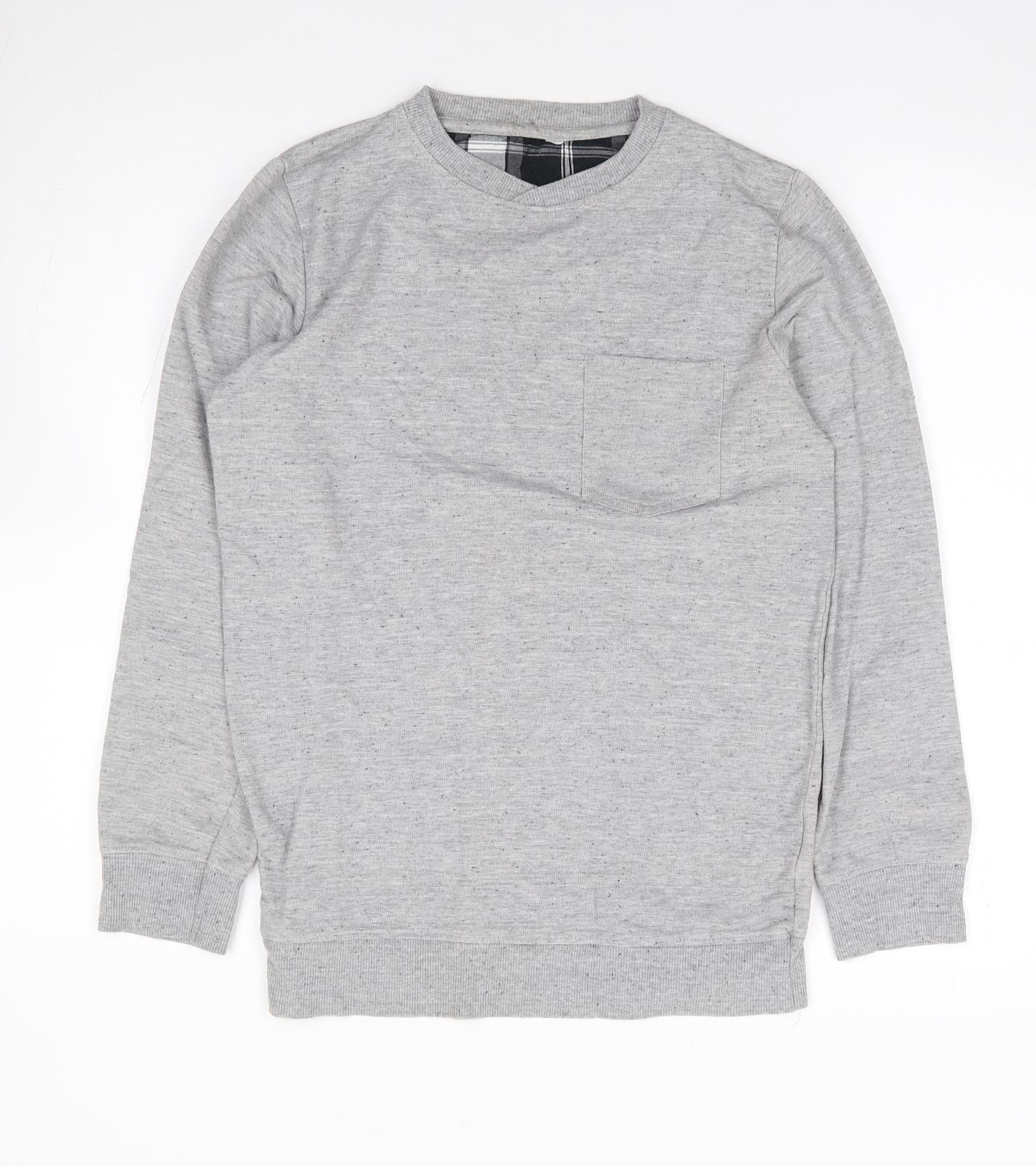 Preworn Mens Grey Polyester Pullover Sweatshirt Size S