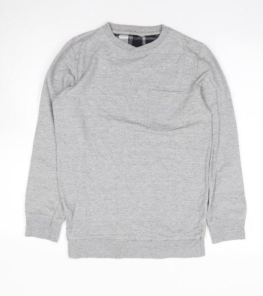 Preworn Mens Grey Polyester Pullover Sweatshirt Size S