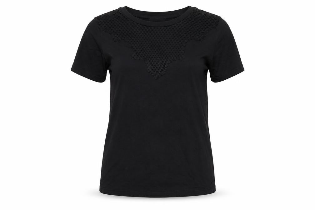 New Look Womens Black Modal Jersey T-Shirt Size 10 Round Neck