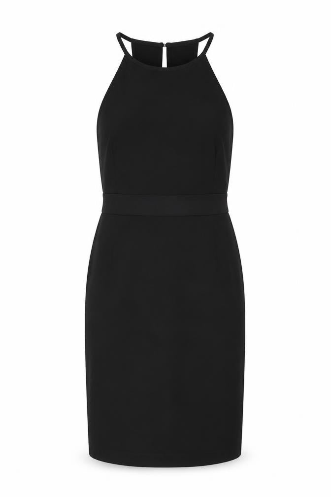 FOREVER 21 Womens Black Polyester Shift Size M Round Neck Zip