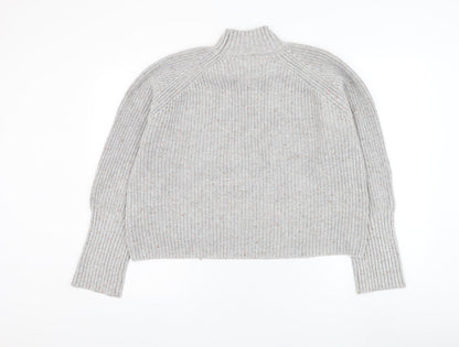 Preloved NEXT Womens Grey Mock Neck Acrylic Pullover Jumper Size M - Back