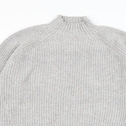 Preloved NEXT Womens Grey Mock Neck Acrylic Pullover Jumper Size M - Detail