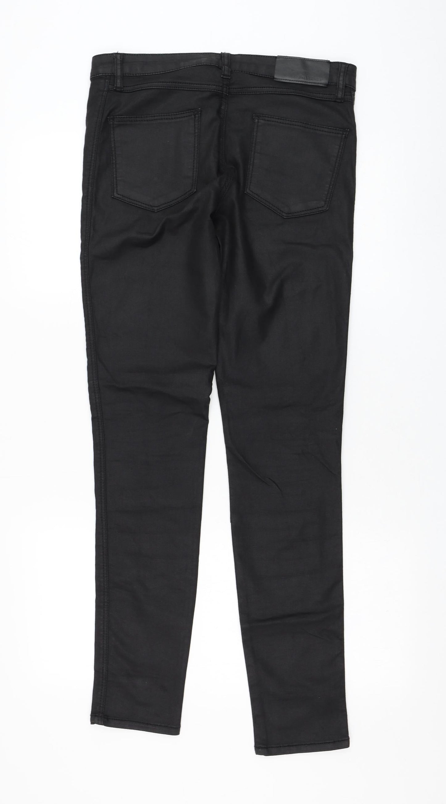 Preworn Womens Black Polyester Trousers Size 32 in L31 in Regular