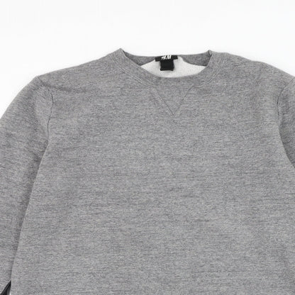 H&M Womens Grey Cotton Pullover Sweatshirt Size S Pullover