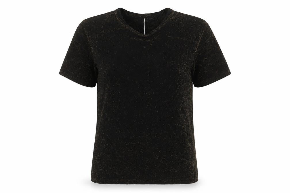 Berkertex Womens Black Nylon Basic T-Shirt Size 12 Round Neck