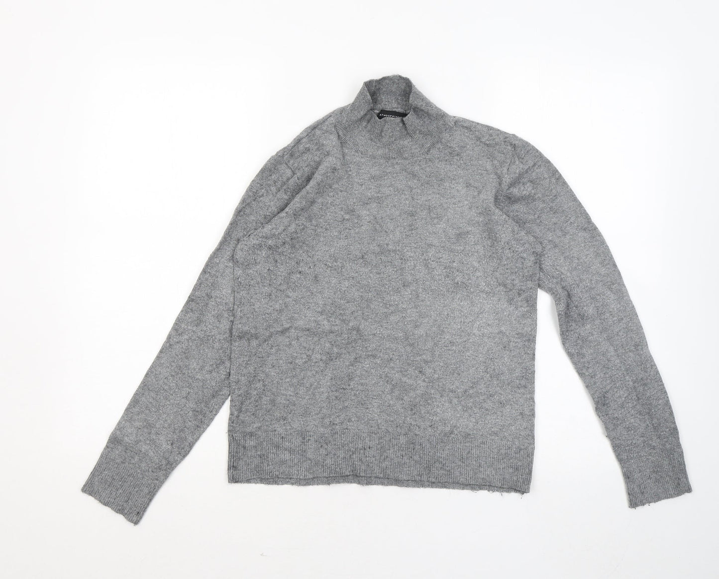 Atmosphere Womens Grey Mock Neck Rayon Pullover Jumper Size 14