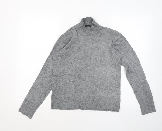 Atmosphere Womens Grey Mock Neck Rayon Pullover Jumper Size 14