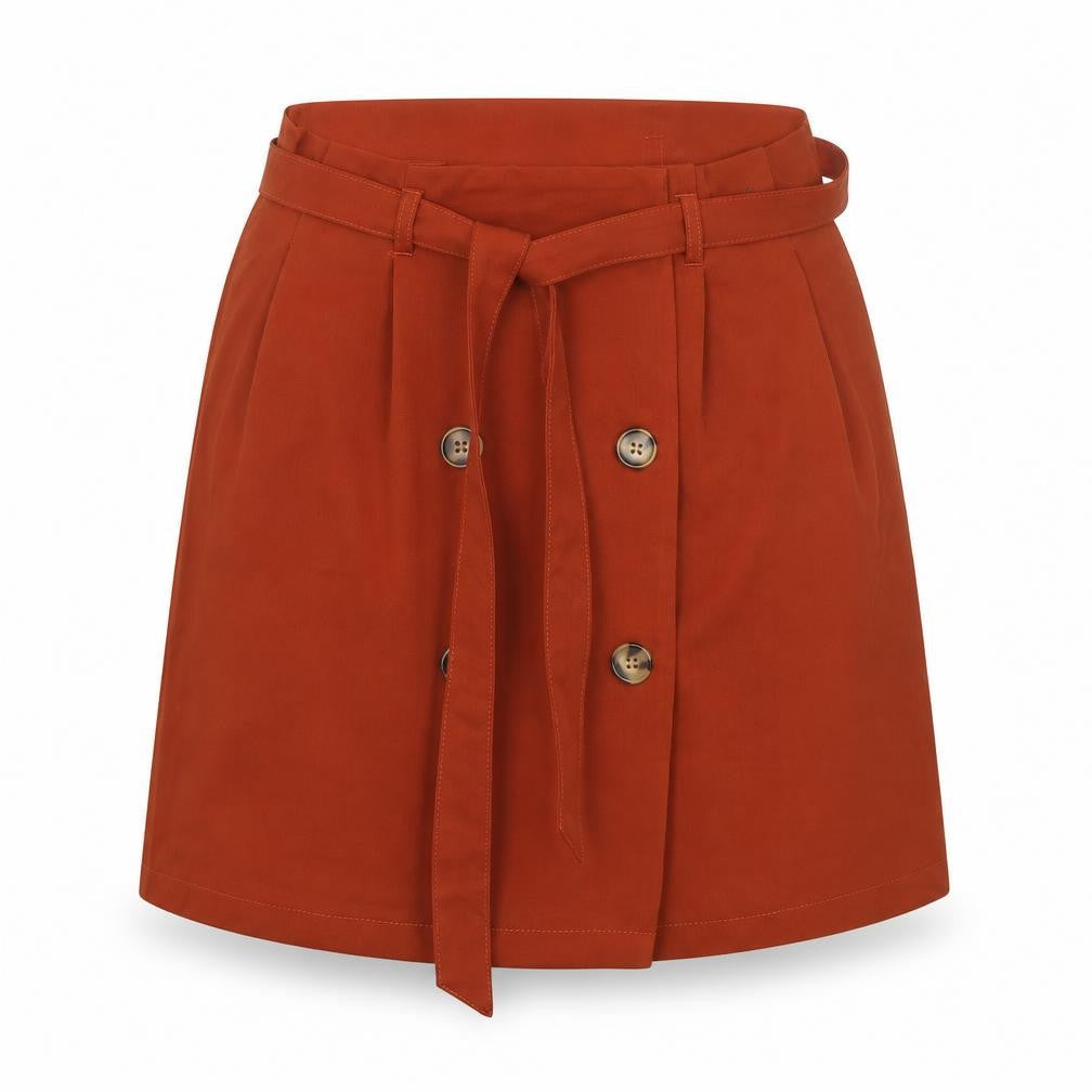 Primark Womens Orange Polyester A-Line Skirt Size 10