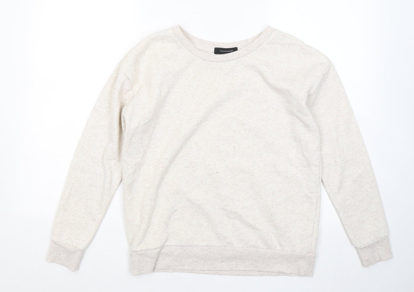 Atmosphere Womens Beige Round Neck Polyester Pullover Jumper Size 10
