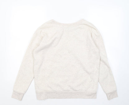 Atmosphere Womens Beige Round Neck Polyester Pullover Jumper Size 10
