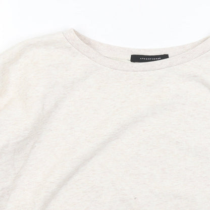 Atmosphere Womens Beige Round Neck Polyester Pullover Jumper Size 10