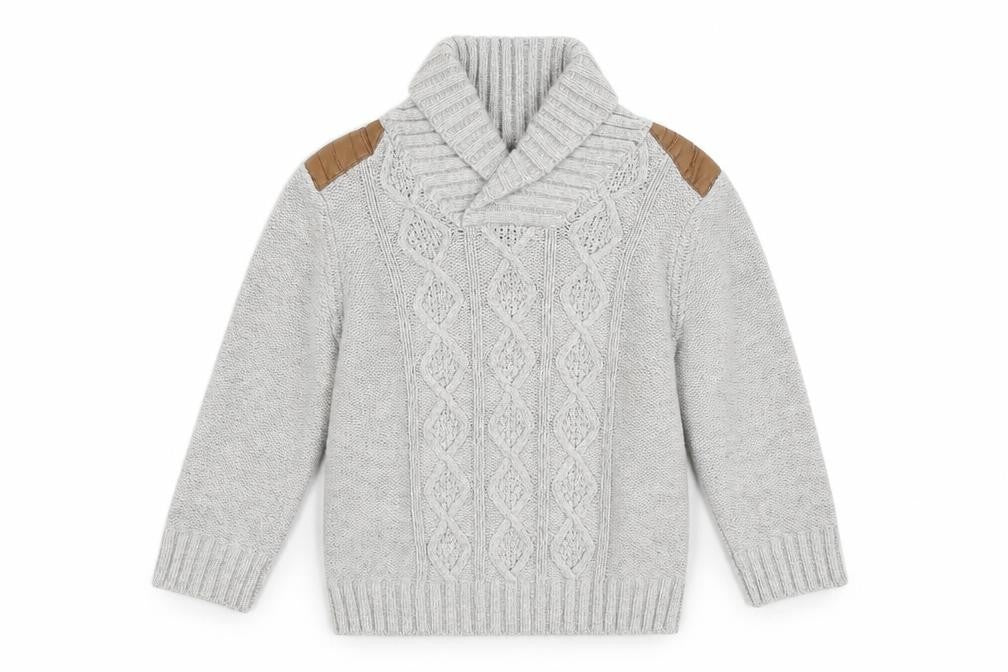 Mothercare Girls Grey Mock Neck Cotton Pullover Jumper Size 2-3 Years