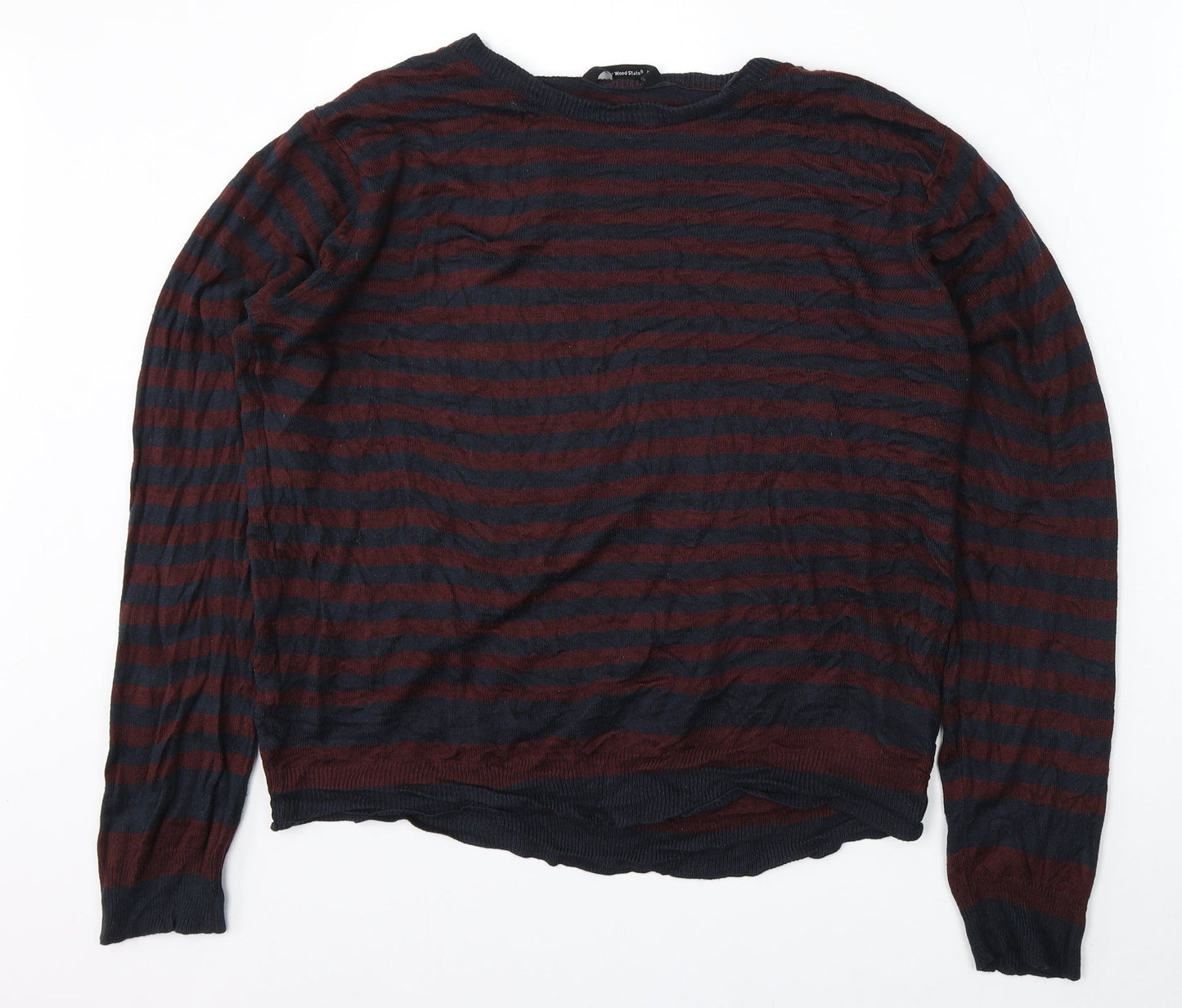 Cedar Wood State Womens Multicoloured Round Neck Striped Acrylic Pullover Jumper Size XL