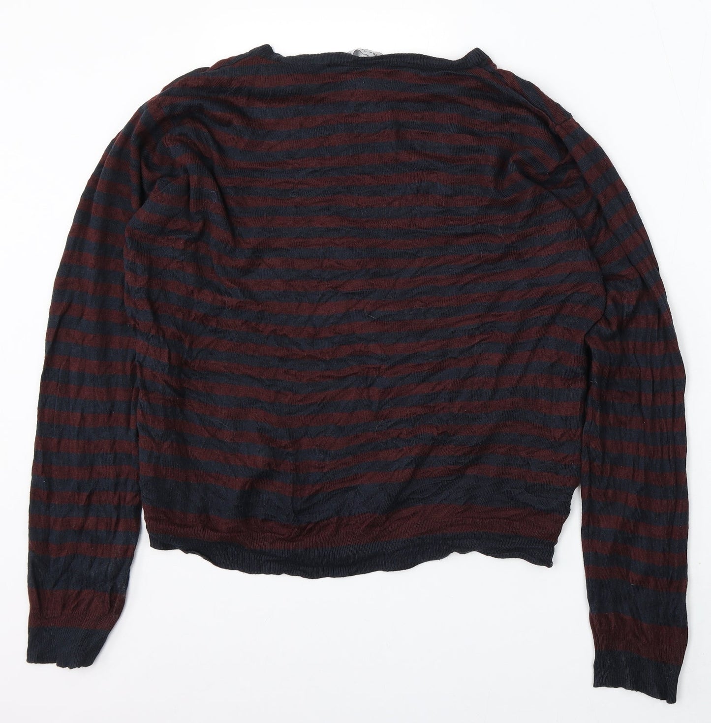 Cedar Wood State Womens Multicoloured Round Neck Striped Acrylic Pullover Jumper Size XL