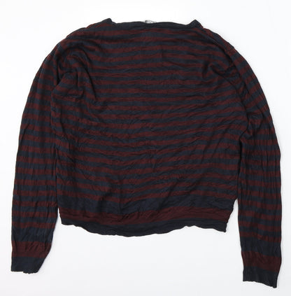 Cedarwood State Womens Multicoloured Round Neck Striped Acrylic Pullover Jumper Size XL