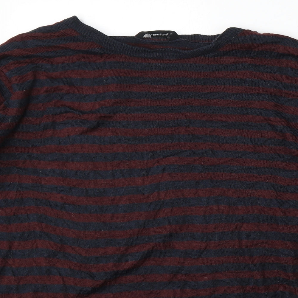 Cedar Wood State Womens Multicoloured Round Neck Striped Acrylic Pullover Jumper Size XL