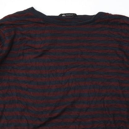 Cedarwood State Womens Multicoloured Round Neck Striped Acrylic Pullover Jumper Size XL