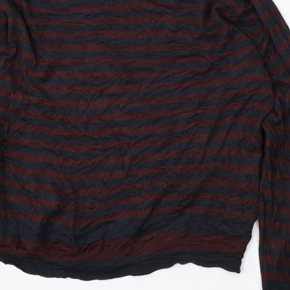 Cedarwood State Womens Multicoloured Round Neck Striped Acrylic Pullover Jumper Size XL