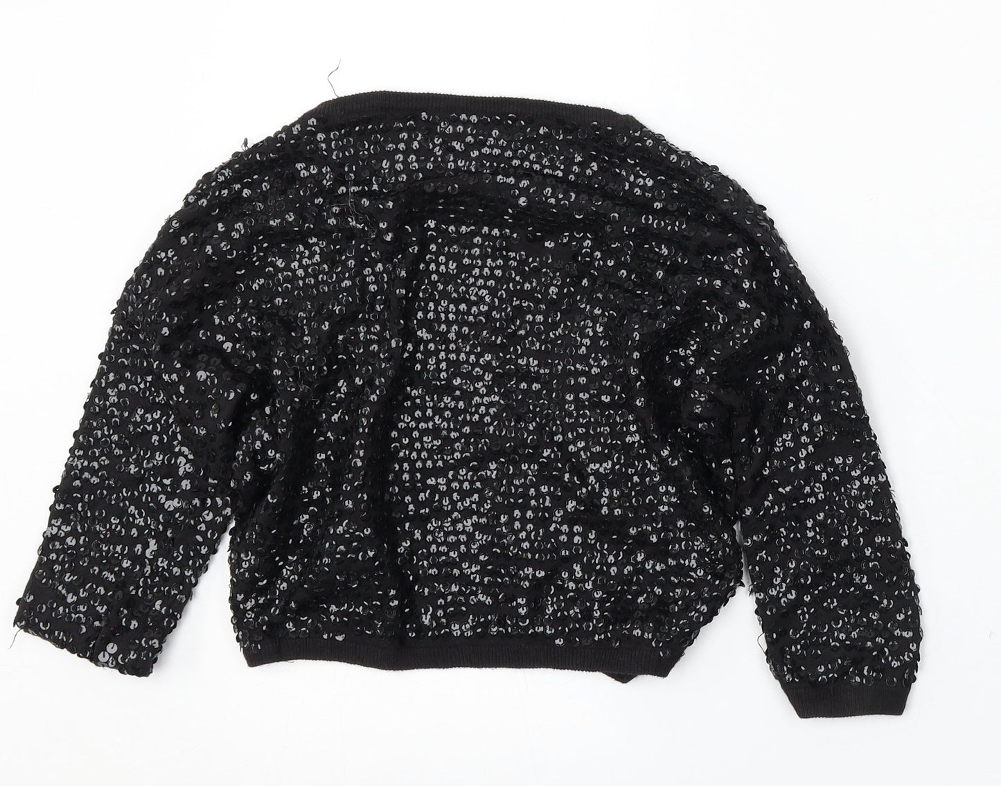 Bershka Womens Black V-Neck Cotton Cardigan Jumper Size M