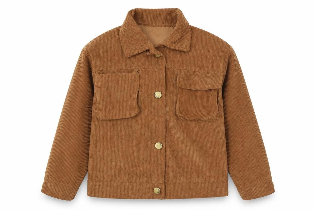 SheIn Girls Brown Jacket Size 7-8 Years Button