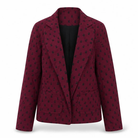 Atmosphere Womens Purple Geometric Polyester Jacket Blazer Size 8