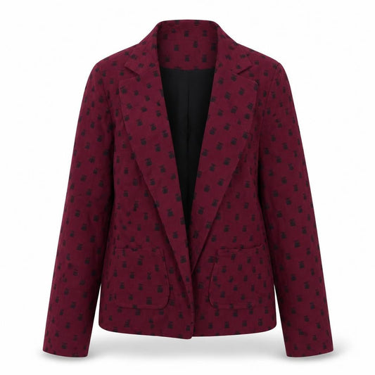 Atmosphere Womens Purple Geometric Polyester Jacket Blazer Size 8