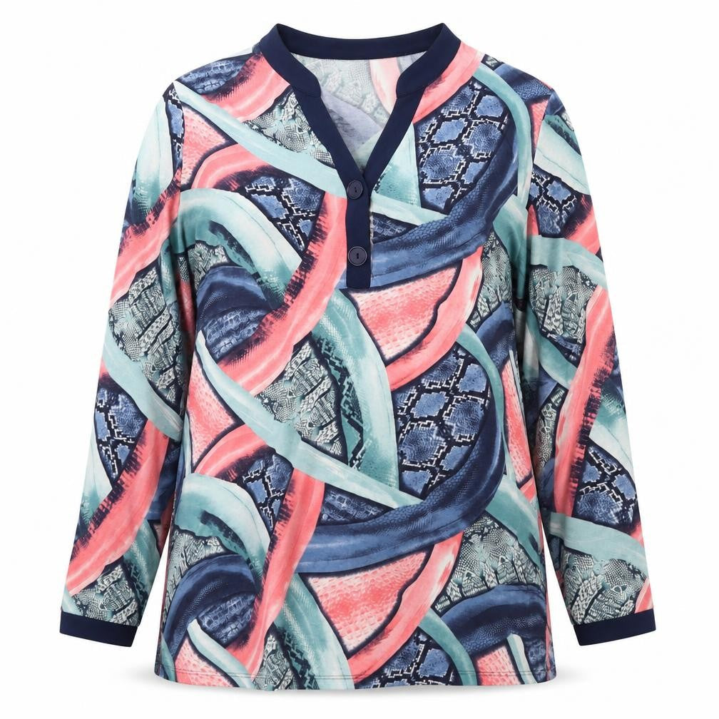 Gerard Womens Multicoloured V-Neck Geometric Polyester Cardigan Jumper Size 18