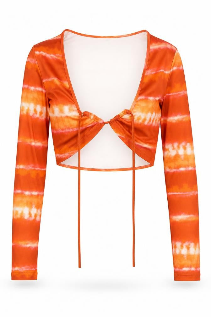 Preworn Womens Orange Geometric Polyester Camisole Blouse Size S V-Neck