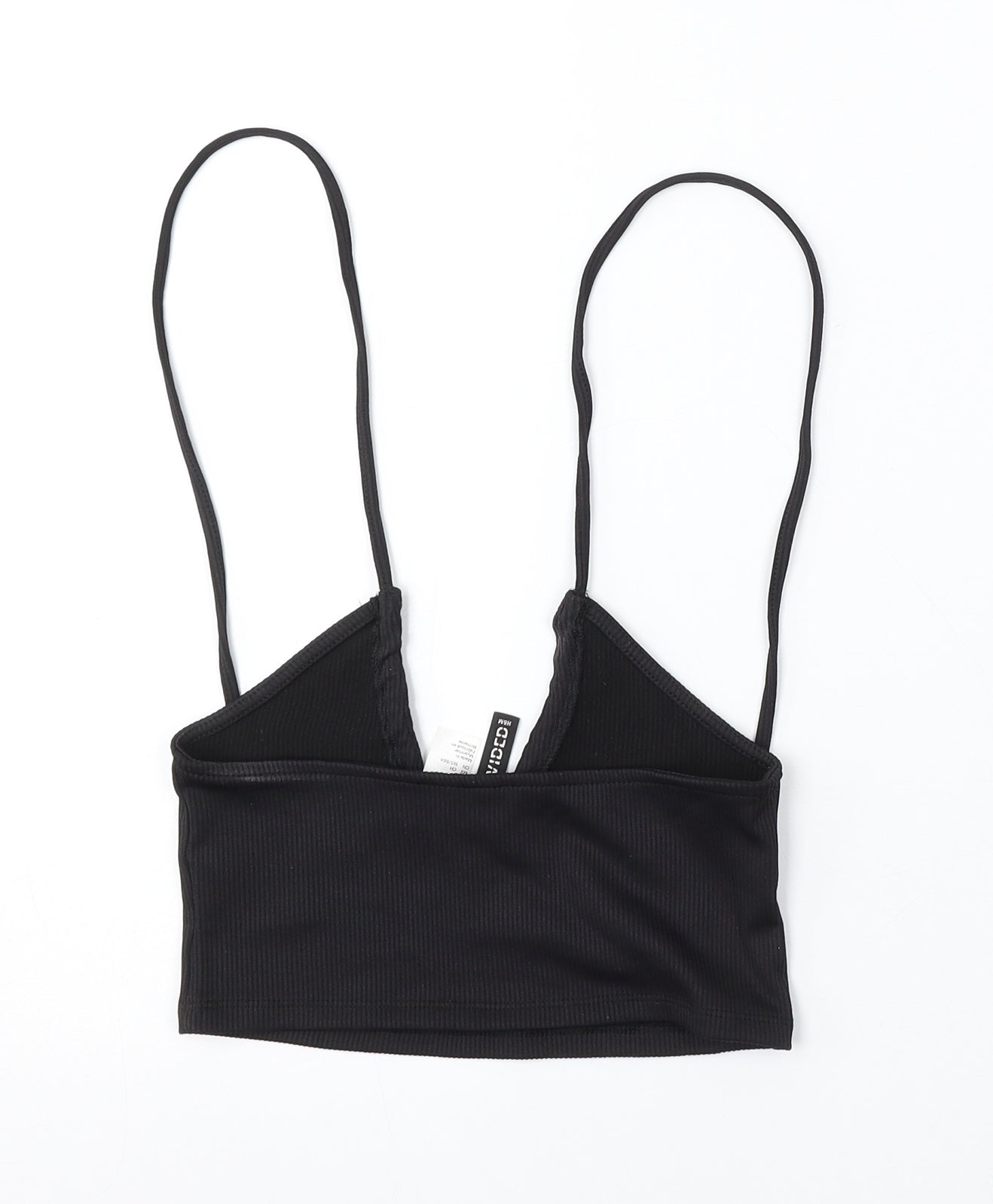 H&M Womens Black Polyester Basic Tank Size S V-Neck